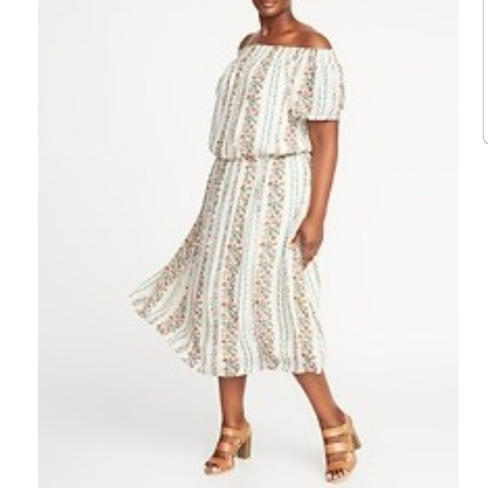 Plus size Midi Off the Shoulder Dress